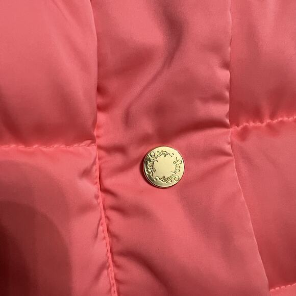 Lilly Pulitzer Women Isabelle Puffer Down Vest Pink Floral Lining XS - Picture 4 of 7